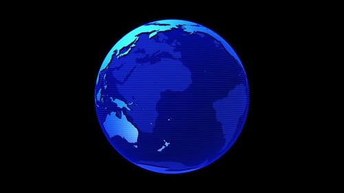 Spinning Globe With Alpha Channel Looped