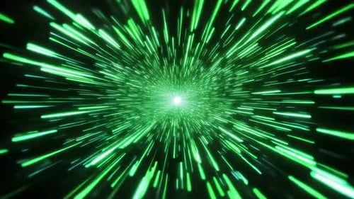 Logo de fond abstrait vert Hyper Speed Warp Tunnel Motion