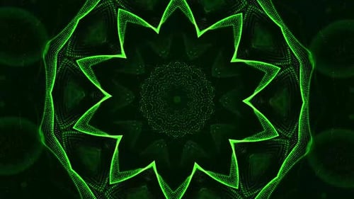 Mesmerizing green kaleidoscope motion background for creative projects