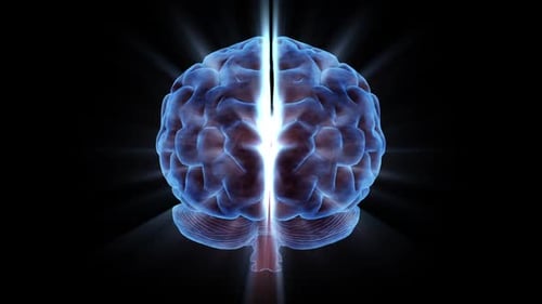 Ilustración resplandeciente del cerebro humano
