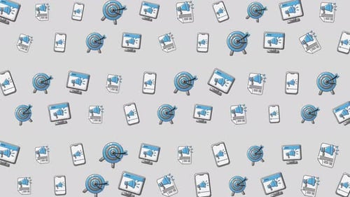 Animated Business Technology Icons Pattern Loop Background