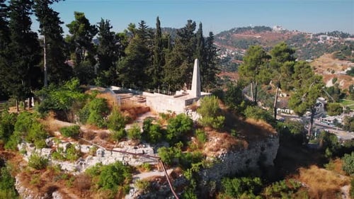 Zefat old Crusaders Fortress Aerial view