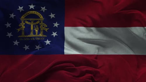 Realistic Waving Georgia State Flag Loop Background