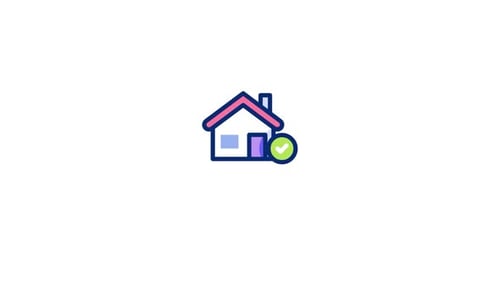 Minimalist House Icon Animation with Checkmark