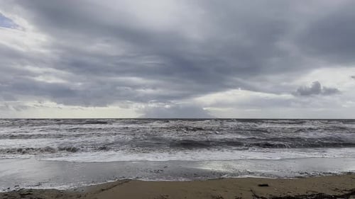 ocean waves in stormy weather