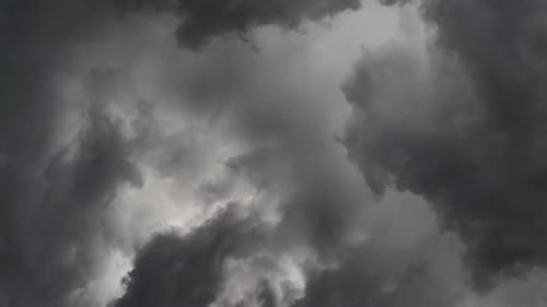 4k Thunderstorms and Dark Clouds view.