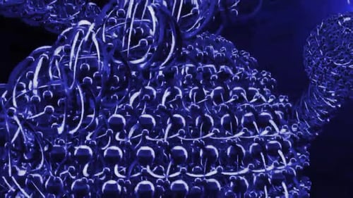 Blue Glowing Spheres Animation