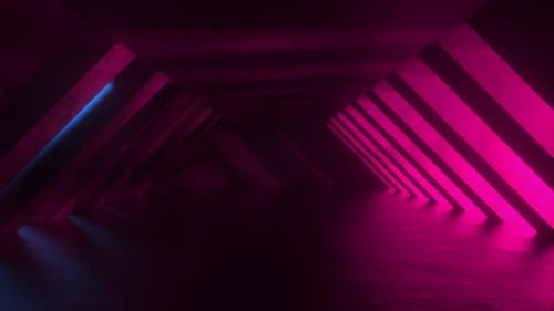 Futuristic Sci Fi Neon Tunnel