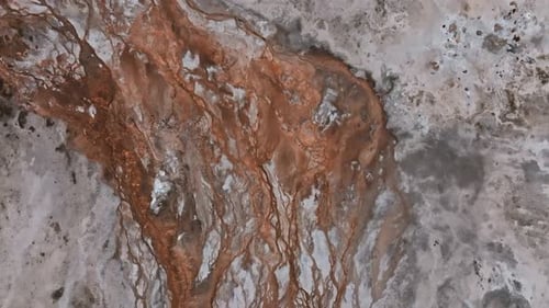 Hydrothermal Area of Great Fountain Geyser in Yellowstone National Park in Wyoming USA