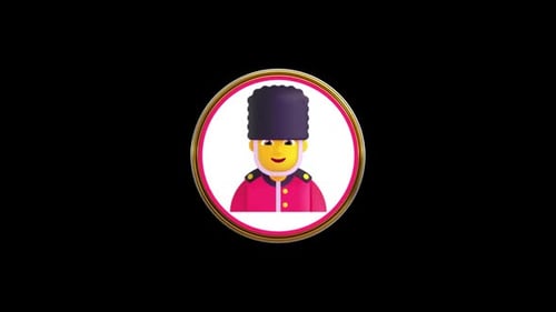 Animated 3D British Royal Guard Badge Loop