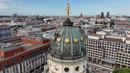 Statue symbolising victorious virtue on Deutscher Dom (German Cathedral), Berlin