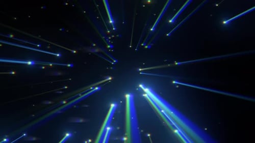Abstrakter Bewegungshintergrund mit blauen und grünen Lichtspuren