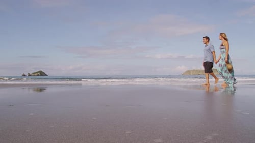 Couple Walking on Beach, Costa Rica. on Red Epic for High