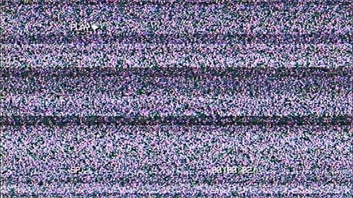 VHS TV Static Noise With Vintage Play Overlay and Timecode Analog Signal Interference