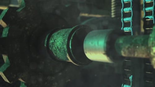 Rotating Gears and Chain Mechanical Movement