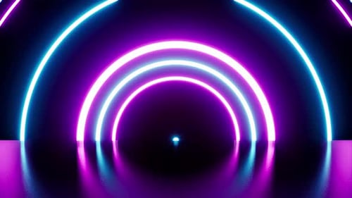 Glow Neonlicht, kreisförmiger Bühnenbodenhintergrund, Schleife