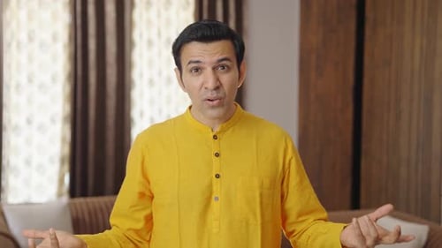 Confused Indian man asking questions