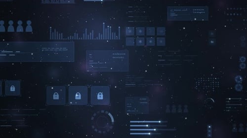 Boucle d'arrière-plan de la technologie du tableau de bord de contrôle de l'interface HUD bleu futuriste