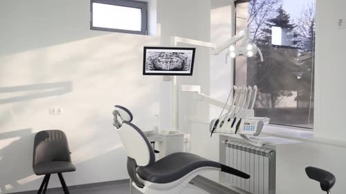 Dentistry Office with Professional Modern Equipment Empty Minimalistic Stomatology Office with