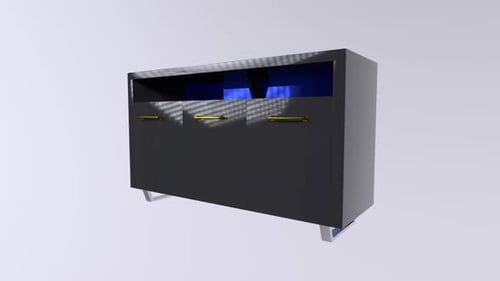 Animated 3D Modern Sideboard Rotating Display