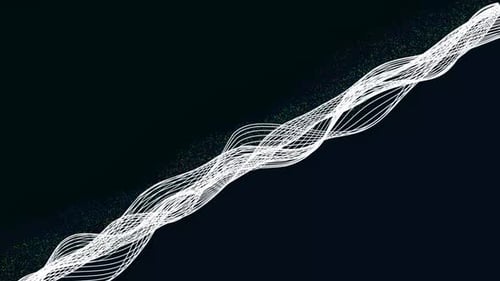 Abstract Digital wave with flowing Particles lines light motion loop Backgrounds Animation. Vd 387