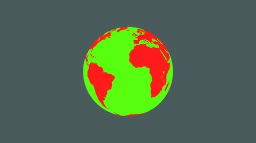 The digital globe is spinning. Animation of earth planet seen from space. 1616
