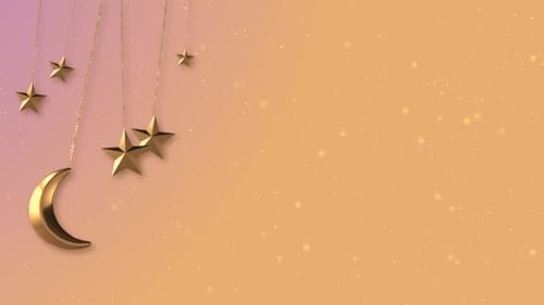 3D Goldener muslimischer Heiliger Monat Loop-Hintergrund Ramadan Kareem