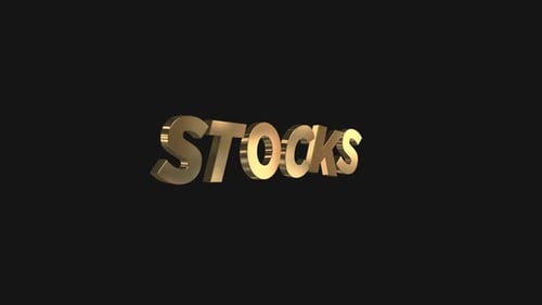 Stocks 3D Text Gold Alpha Channel