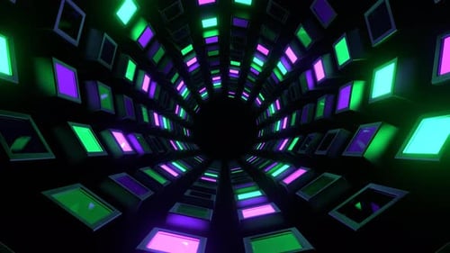 Purple And Turquoise Slowed Rotation Strobe Tunnel Background Vj Loop In 4K