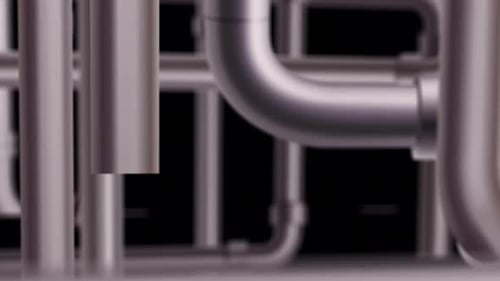 City Sewer Pipes Camera Zoom On Alpha Channel