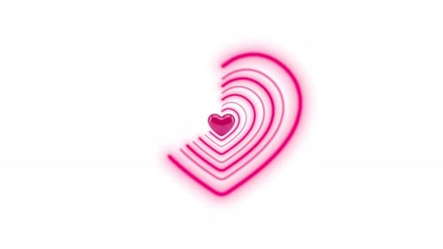 Animated Neon Heart Expanding for Valentine's Day