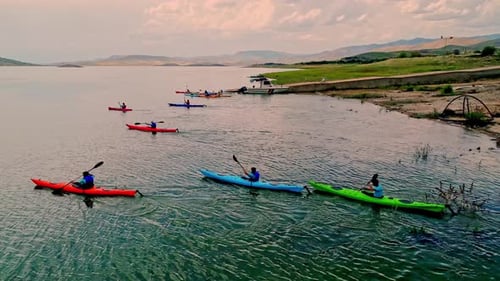 Colorful Sea Kayaks