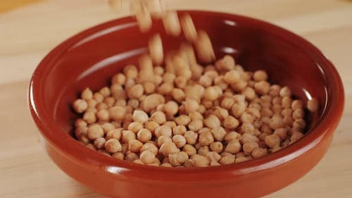Chickpeas Close Up Food Background Chickpeas Texture Macro Raw Cereal Healthy Food