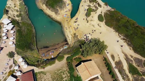 Famous Canal D'amour in Sidari, Corfu island, Greece. Famous Canal d'Amour beach with beautiful rock