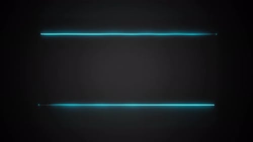 Neon Blue Glowing Line Frame Image Reveal