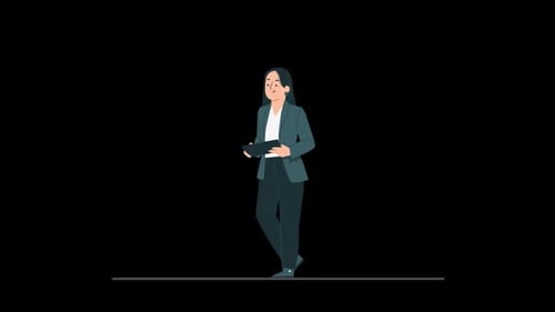 Tablet and Women Character Alpha Channel