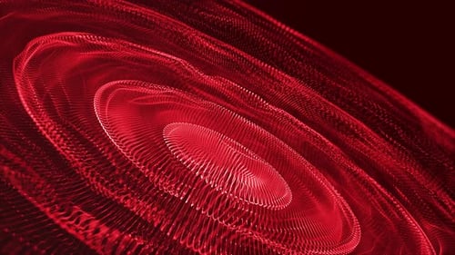 Abstract Red Digital Particle Wave Background Loop