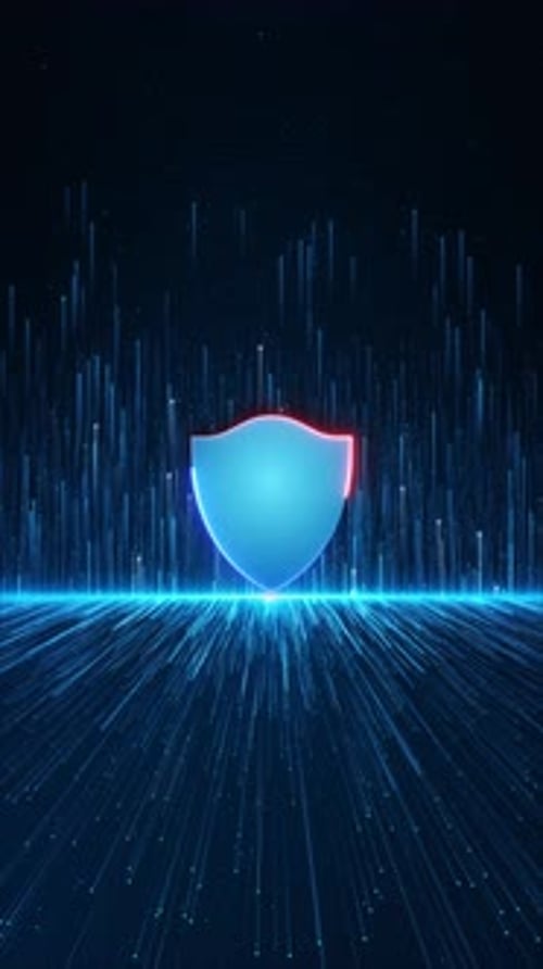 Futuristic Digital Shield Cyber Protection Background Animation
