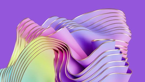 Abstract Flowing Wavy Layers with Golden Edges Background