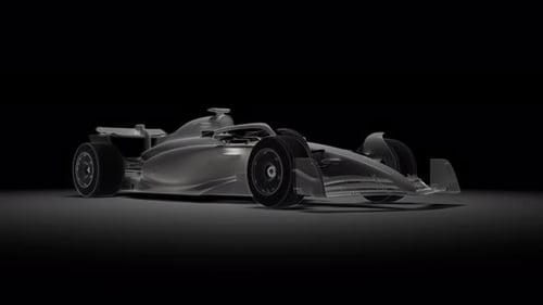 Modelo digital con estructura alámbrica de un coche de Fórmula 1