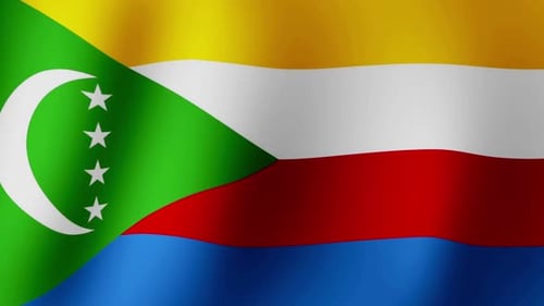 Loop-Animation im Wellenhintergrund der Flagge der Komoren