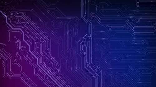 Animated Circuit Board Digital Technology Background Central Computer Processor CPU Concept