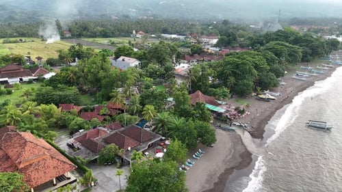 Vue aérienne du paysage de la plage de Lovina