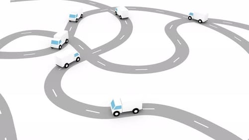 Semi Trucks on Roads Deliver Transportation Intro Able to Loop Endless