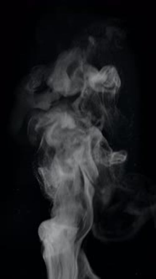 Rising White Smoke Effect on Black Background