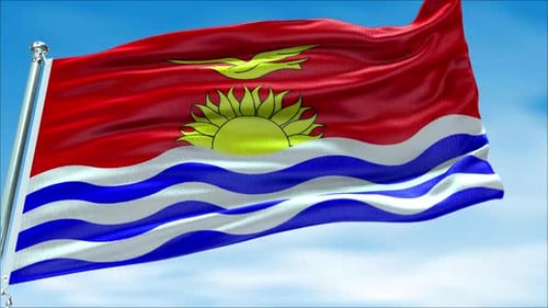 Kiribati Flag Waving Realistic Animation