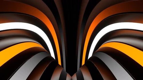 Circle Moving Orange And White Neon Lines Background Vj Loop In 4K
