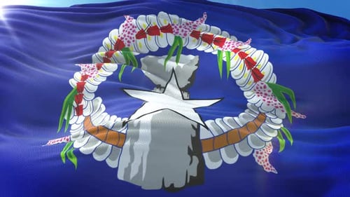 Commonwealth of the Northern Mariana Islands Flag Waving Seamless Loop