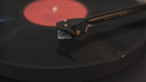 Vinyl Record Spinning on a Turntable