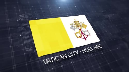 Vatican City Holy See Flag Waving Digital Animation